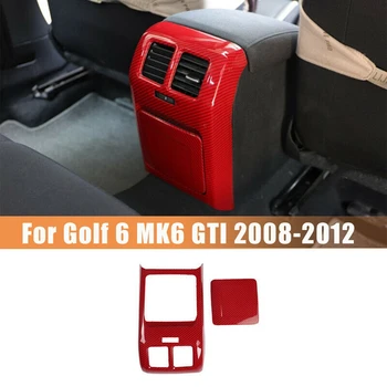 Красный карбоновый задний воздухозаборник, Вентиляционная накладка, Защитная панель от ударов для Golf 6 MK6 -2008-2012