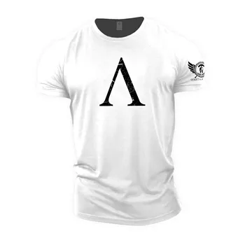 Летняя обязательная белая футболка со спартанским буквенным принтом для мужчин и женщин, унисекс, повседневные футболки с короткими рукавами и круглым вырезом для спортзала
