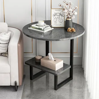 Минималистичный креативный маленький столик Приставной столик для дома, гостиной, двухслойный диван Приставной столик Приставной столик Боковой шкаф