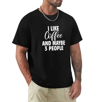 мне нравится кофе и, возможно, футболка для 3 человек, корейская мода, мужские футболки оверсайз