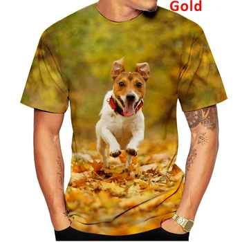 Модная 3D футболка с милым животным и Собакой, мужская футболка с рисунком Собаки с коротким рукавом, Размер XXS-6XL