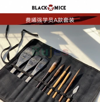 Набор кистей для традиционной китайской каллиграфии BLACKMIC, акварельная кисть для рисования Суми, плоская кисть для смешивания волос Squrrel