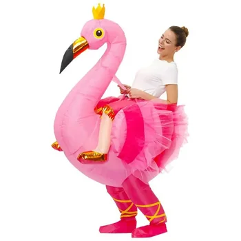Надувной костюм Фламинго для взрослых, талисман, аниме, костюмы для Ваньки, Рождественский Карнавал, Хэллоуин, Косплей, Забавные костюмы
