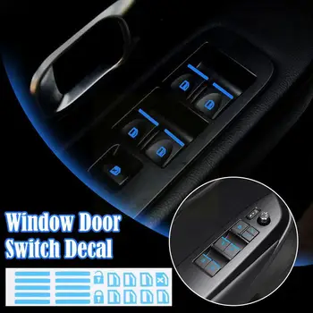 Наклейка на кнопку окна автомобиля, стеклоподъемник, Светящаяся наклейка, Ночные наклейки для интерьера, Флуоресцентные автомобильные переключатели, Дверные аксессуары U9E3