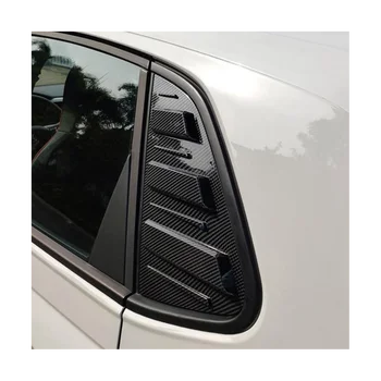 Наклейки на задние стекла автомобиля с треугольными жалюзи для ФОЛЬКСВАГЕН ПОЛО 2011-2017 для стайлинга автомобилей, наклейки на ABS-покрытие (Balck)