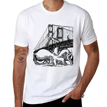 Новая футболка Tacoma Narrows Octopus, футболки с графическим рисунком, винтажная одежда, тренировочные рубашки для мужчин
