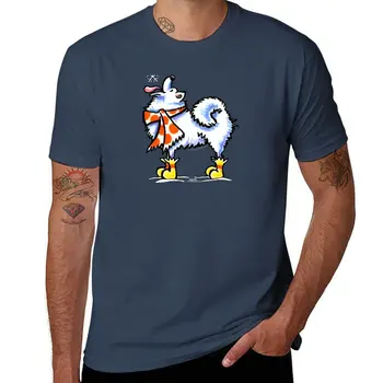 Новая футболка с изображением самоеда / американской эскимосской собаки Celebrate Winter, футболка оверсайз для мальчиков, футболка с животным принтом, мужская футболка