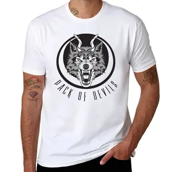 Новая футболка с эмблемой Pack of Devils с полумесяцем, черные футболки, спортивная рубашка, летний топ, мужская футболка с коротким рукавом