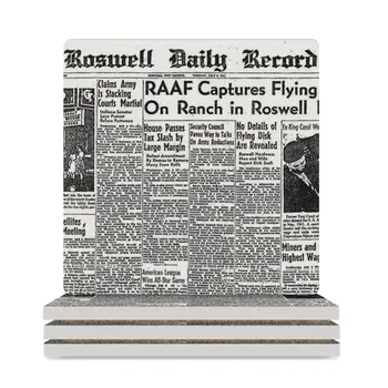 Новости о катастрофе НЛО в Розуэлле - 8 июля 1947 г. Керамические подставки (квадратные) набор керамических подставок на заказ