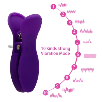 Новый вибратор для сосков 10-частотные зажимы для сосков Стимулятор массажа груди Секс-игрушки для женщин Женская мастурбация Игры для взрослых