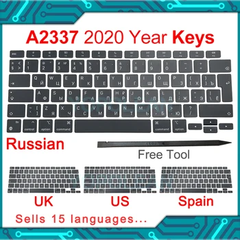Новый Ноутбук A2337 Key Keycaps Keys Cap Клавиатуры Keycap США Великобритания Русский Французский Испания Для Macbook Air Retina 13 