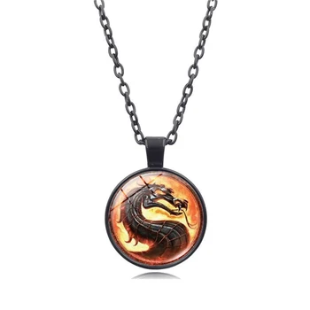 Ожерелье Mortal Kombat Файтинг Дракон Джейн Империя Кулон Ожерелье Старинные Ювелирные Изделия Collier Для Поклонников Игр Подарок