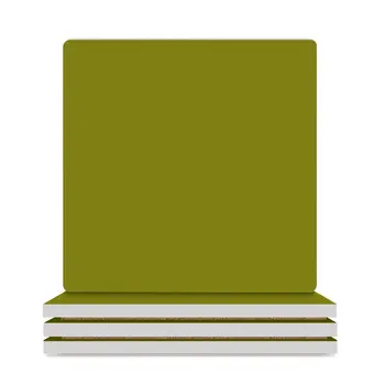 Оливково-зеленые Керамические подставки (Квадратные) оригинальные чайные подстаканники черные Подставки