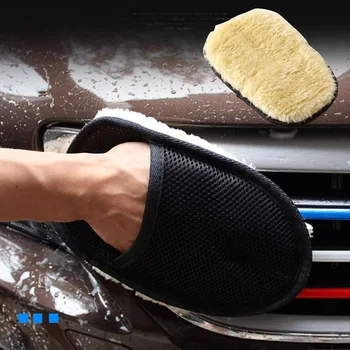 Перчатки для мойки автомобилей Плюшевые Салфетки для чистки автомобиля Специальные Чистящие полотенца Губка Медвежьи Лапы Инструменты для полировки шерсти Воском