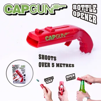 Пистолет-открывалка для пивных бутылок, Портативный Пистолет для открывания напитков, Пистолет-пусковая установка для вечеринки, Барный Инструмент, Кухонные Принадлежности