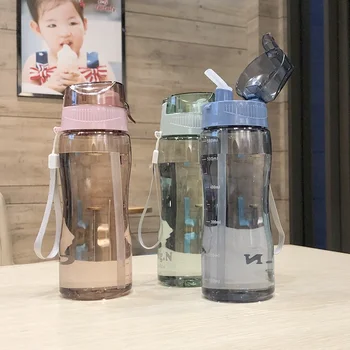 пластиковая бутылка для воды объемом 580 мл, Портативная спортивная чашка для чая и кофе, кухонные инструменты, детская бутылка для воды для школы, прозрачная
