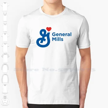 Повседневная Уличная Одежда с логотипом General Mills, Футболка с Логотипом и Графическим Рисунком из 100% Хлопка