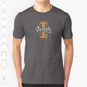 Повседневная футболка с логотипом Idaho Vandals, футболки из 100% хлопка с рисунком высшего качества