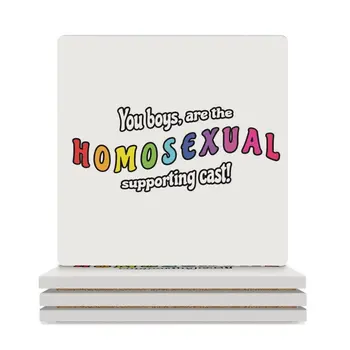 Поддерживающие гомосексуалистов литые керамические подставки (квадратные) подстаканник милая тарелка индивидуальные подставки