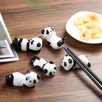 Подставка для китайских палочек для еды в виде панды, Креативный Милый коврик для керамических палочек для еды, 8 видов кухонных принадлежностей в форме панды, посуда