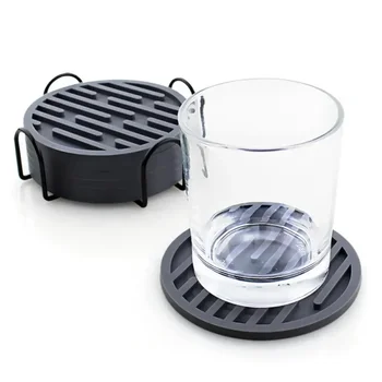 Подставка для напитков, кофе, 10-сантиметровый Подогреваемый столик для чая, круглые Силиконовые подставки для напитков, декор для напитков, резиновый держатель, Устойчивая к коррозии чашка, Стеклянный коврик