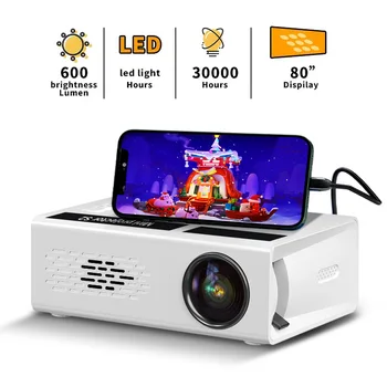 Портативный мини-проектор 1080P с памятью сверхвысокой четкости Для проекции фильмов HDTMI USB и SD для домашнего кинотеатра на открытом воздухе