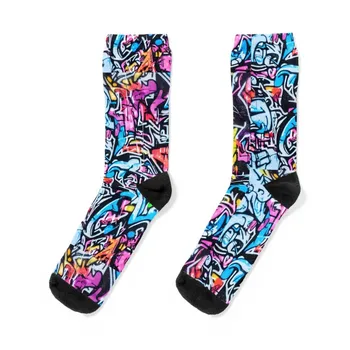 Разноцветные наклейки с граффити, уличное искусство, обои, носки, необходимые забавные подарки, новые хоккейные носки in's для мужчин, женские