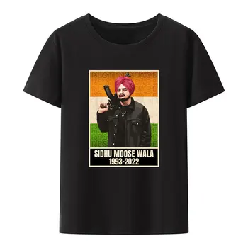 Ретро RIP Sidhu MooseWala Модальная Футболка Индийский Рэпер Певец Модная Хипстерская Уличная Одежда Мужчины Женщины Хип-Хоп Повседневная Camisetas