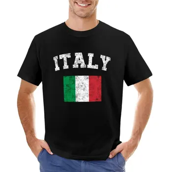 Рубашка с итальянским флагом, заготовки для футболок больших размеров, футболки с коротким рукавом для мужчин, упаковка