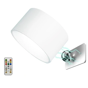 Светодиодное настенное бра, настенный светильник RGB с USB-аккумулятором, вращающийся на 360 ° магнитный шар, беспроводной настенный светильник для прикроватной тумбочки CNIM Hot