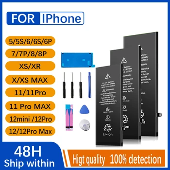 Сменный Аккумулятор Для iPhone 11 X XR Xs Max 12 Pro max Mini 6 6S 7 8 Plus Большой Емкости Bateria с Набором Инструментов для ремонта
