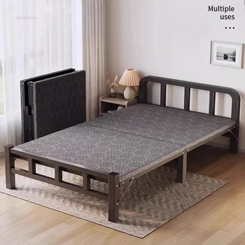 Современная Многофункциональная Кровать для Спальни Металлические Складные Кровати с Мягкими Матрасами Простая Креативная Бытовая Складная Кровать для Офиса