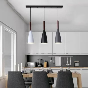 Современный подвесной светильник в Скандинавском минималистичном стиле Подвесная лампа Обеденный стол Кухонный Островной светильник Столовая
