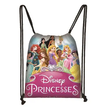 Сумка на шнурке Disney Snow White Princess Cinderella, детская сумка для хранения, повседневный рюкзак для мальчиков и девочек, дорожные сумки, сумки для покупок