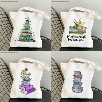 Сумка-тоут с рисунком книги и мультфильма, женская сумка-шоппер в стиле харадзюку, холст для покупок на плечо 