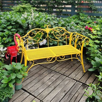 Уличный садовый парковый стул Железный барный стул с влагостойкой и защищенной от ржавчины спинкой, скамейка для переодевания обуви, стул для отдыха на открытом воздухе