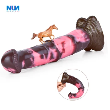 Фаллоимитаторы NUUN Fantasy Horse с присоской, Силиконовая Реалистичная Анальная пробка в виде животного для женской мастурбации, Эротические секс-игрушки для взрослых