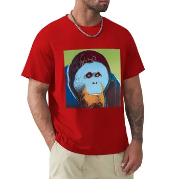 Футболка Orangutan by Andy Warhol, топы больших размеров, заготовки больших размеров, мужские винтажные футболки
