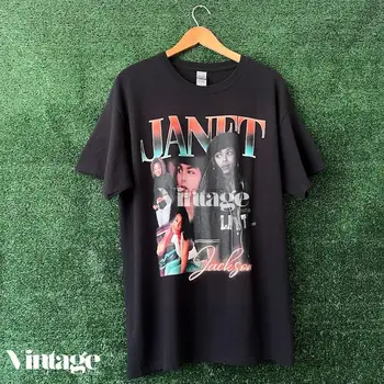 Футболки с изображением Джанет Джексон в винтажном стиле, мужская футболка